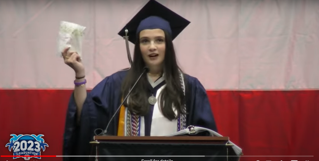  Graduate speaking at Graduation